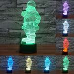 Lampada da scrivania con lampada stereo visiva creativa a 7 colori, luce notturna, Santa Claus Style