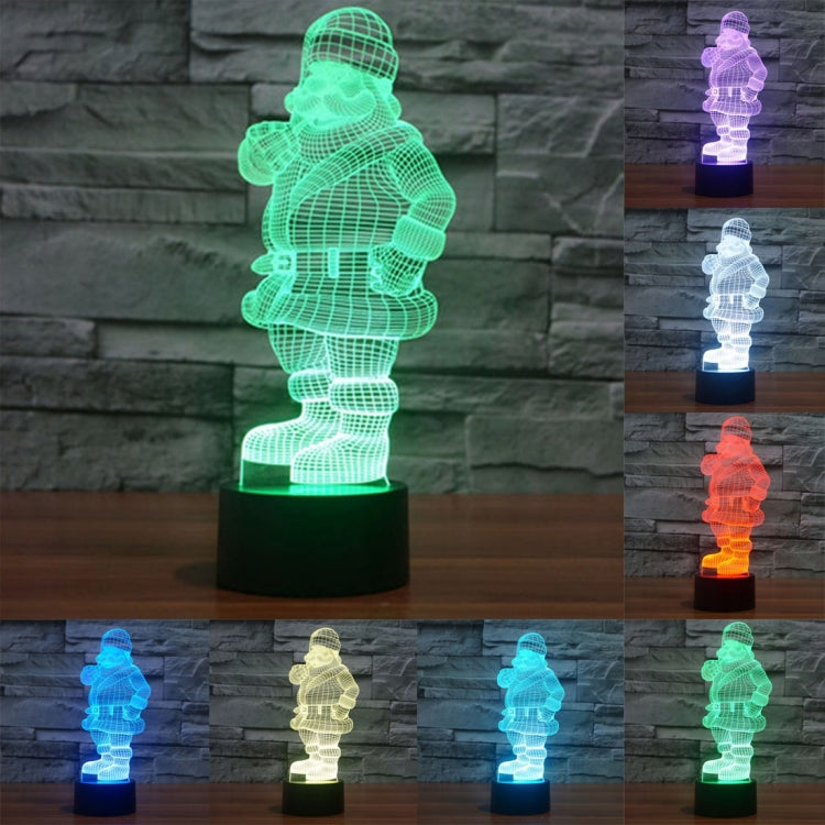 Lampada da scrivania con lampada stereo visiva creativa a 7 colori, luce notturna, Santa Claus Style