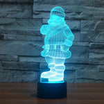 Lampada da scrivania con lampada stereo visiva creativa a 7 colori, luce notturna, Santa Claus Style