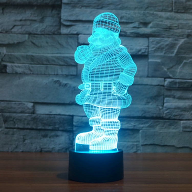 Lampada da scrivania con lampada stereo visiva creativa a 7 colori, luce notturna, Santa Claus Style