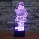 Lampada da scrivania con lampada stereo visiva creativa a 7 colori, luce notturna, Santa Claus Style