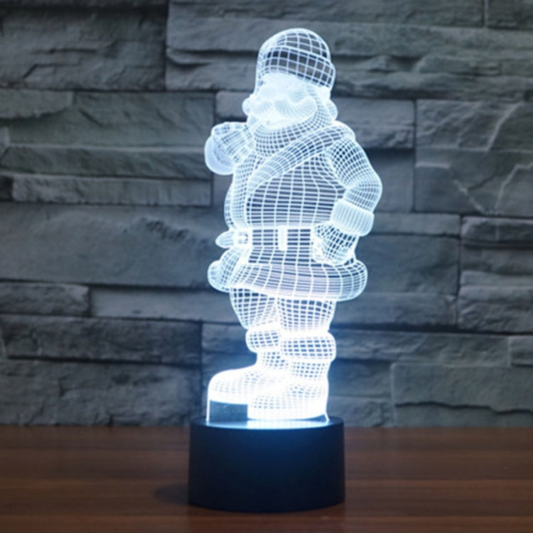 Lampada da scrivania con lampada stereo visiva creativa a 7 colori, luce notturna, Santa Claus Style
