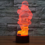 Lampada da scrivania con lampada stereo visiva creativa a 7 colori, luce notturna, Santa Claus Style
