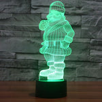 Lampada da scrivania con lampada stereo visiva creativa a 7 colori, luce notturna, Santa Claus Style