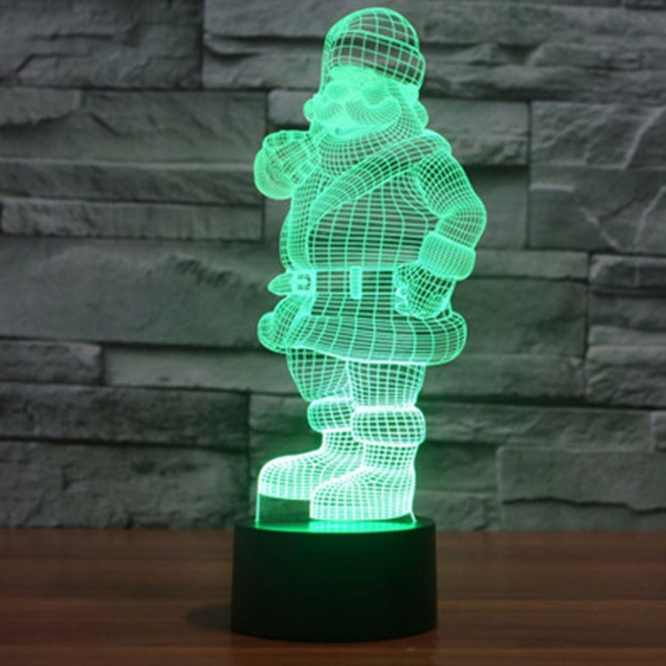Lampada da scrivania con lampada stereo visiva creativa a 7 colori, luce notturna, Santa Claus Style