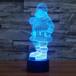 Lampada da scrivania con lampada stereo visiva creativa a 7 colori, luce notturna, Santa Claus Style