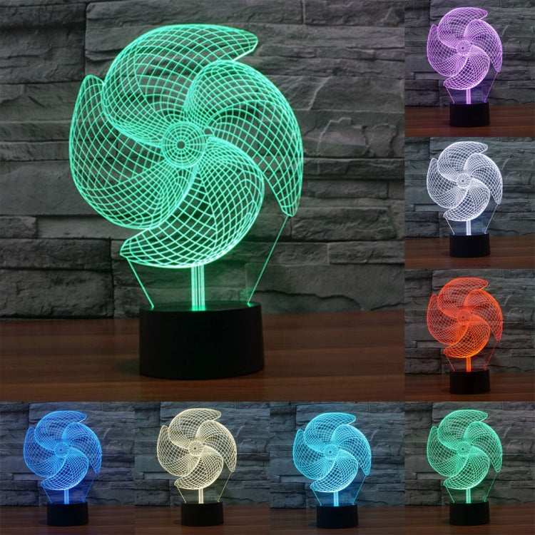 Lampada da scrivania con lampada stereo visiva creativa a 7 colori, luce notturna, Big Pinwheel Style