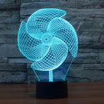 Lampada da scrivania con lampada stereo visiva creativa a 7 colori, luce notturna, Big Pinwheel Style