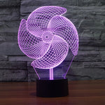 Lampada da scrivania con lampada stereo visiva creativa a 7 colori, luce notturna, Big Pinwheel Style