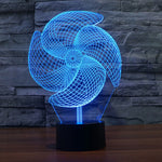 Lampada da scrivania con lampada stereo visiva creativa a 7 colori, luce notturna, Big Pinwheel Style