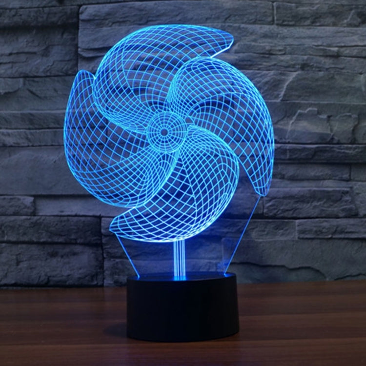 Lampada da scrivania con lampada stereo visiva creativa a 7 colori, luce notturna, Big Pinwheel Style