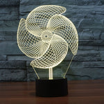 Lampada da scrivania con lampada stereo visiva creativa a 7 colori, luce notturna, Big Pinwheel Style