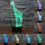 Lampada da scrivania con lampada stereo visiva creativa a 7 colori, luce notturna, Giraffe Style