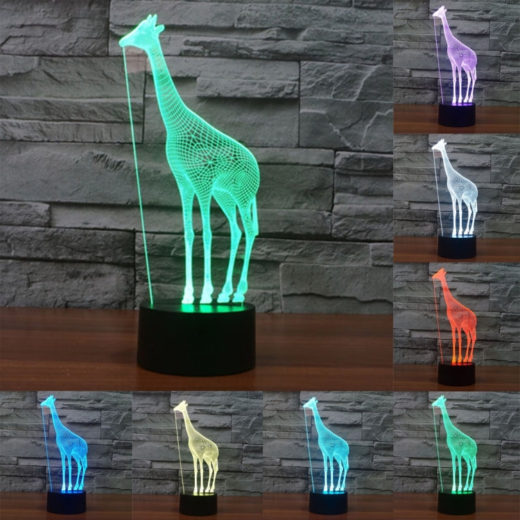 Lampada da scrivania con lampada stereo visiva creativa a 7 colori, luce notturna, Giraffe Style