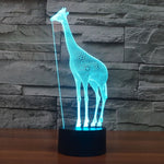 Lampada da scrivania con lampada stereo visiva creativa a 7 colori, luce notturna, Giraffe Style