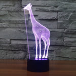 Lampada da scrivania con lampada stereo visiva creativa a 7 colori, luce notturna, Giraffe Style