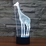 Lampada da scrivania con lampada stereo visiva creativa a 7 colori, luce notturna, Giraffe Style
