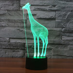 Lampada da scrivania con lampada stereo visiva creativa a 7 colori, luce notturna, Giraffe Style