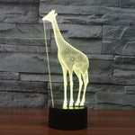 Lampada da scrivania con lampada stereo visiva creativa a 7 colori, luce notturna, Giraffe Style