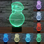 Lampada da scrivania con lampada stereo visiva creativa a 7 colori, luce notturna, Snowman Style