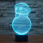 Lampada da scrivania con lampada stereo visiva creativa a 7 colori, luce notturna, Snowman Style