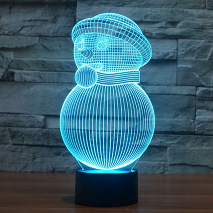 Lampada da scrivania con lampada stereo visiva creativa a 7 colori, luce notturna, Snowman Style