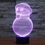 Lampada da scrivania con lampada stereo visiva creativa a 7 colori, luce notturna, Snowman Style