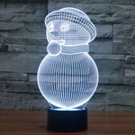 Lampada da scrivania con lampada stereo visiva creativa a 7 colori, luce notturna, Snowman Style