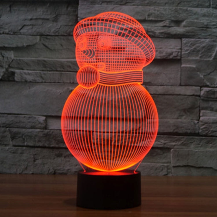 Lampada da scrivania con lampada stereo visiva creativa a 7 colori, luce notturna, Snowman Style