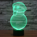 Lampada da scrivania con lampada stereo visiva creativa a 7 colori, luce notturna, Snowman Style