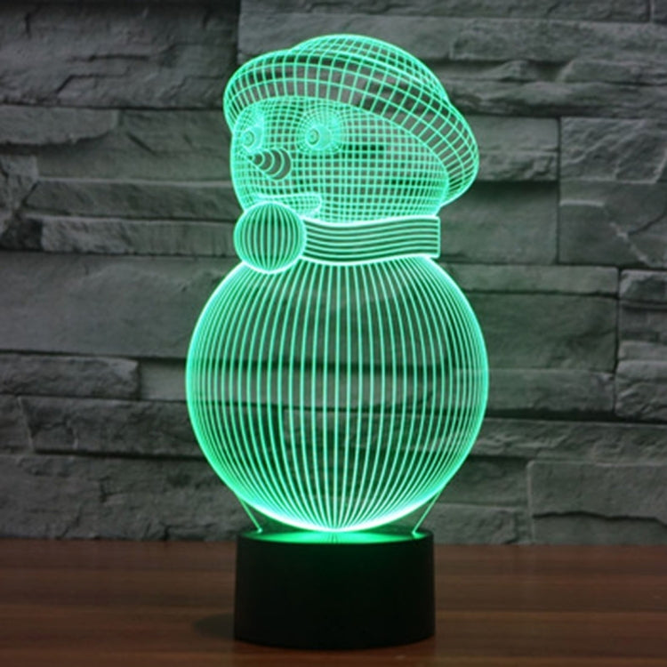 Lampada da scrivania con lampada stereo visiva creativa a 7 colori, luce notturna, Snowman Style