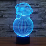 Lampada da scrivania con lampada stereo visiva creativa a 7 colori, luce notturna, Snowman Style