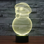 Lampada da scrivania con lampada stereo visiva creativa a 7 colori, luce notturna, Snowman Style