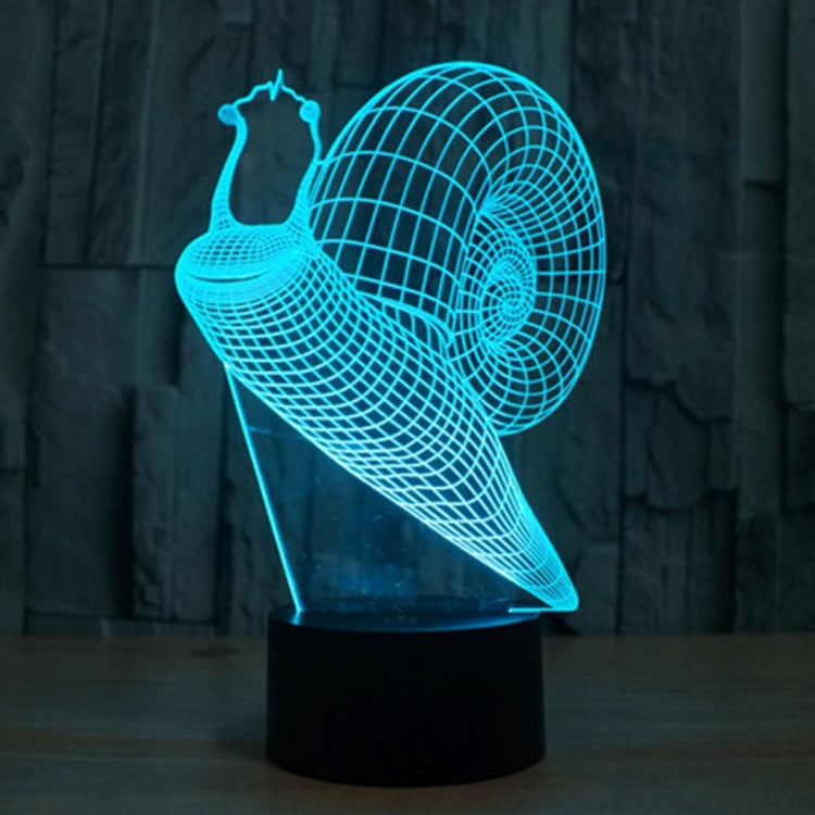 Lampada da scrivania con lampada stereo visiva creativa a 7 colori, luce notturna, Snail Style