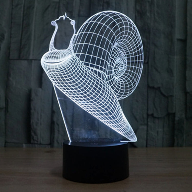 Lampada da scrivania con lampada stereo visiva creativa a 7 colori, luce notturna, Snail Style