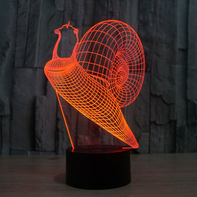 Lampada da scrivania con lampada stereo visiva creativa a 7 colori, luce notturna, Snail Style