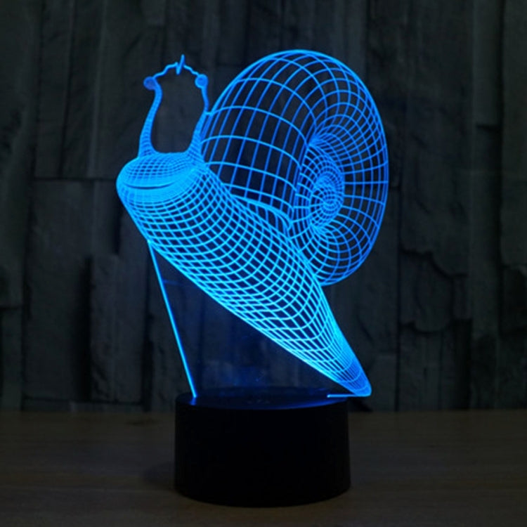 Lampada da scrivania con lampada stereo visiva creativa a 7 colori, luce notturna, Snail Style