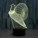 Lampada da scrivania con lampada stereo visiva creativa a 7 colori, luce notturna, Snail Style