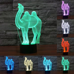 Lampada da scrivania con lampada stereo visiva creativa a 7 colori, luce notturna, Camel Style