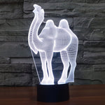 Lampada da scrivania con lampada stereo visiva creativa a 7 colori, luce notturna, Camel Style