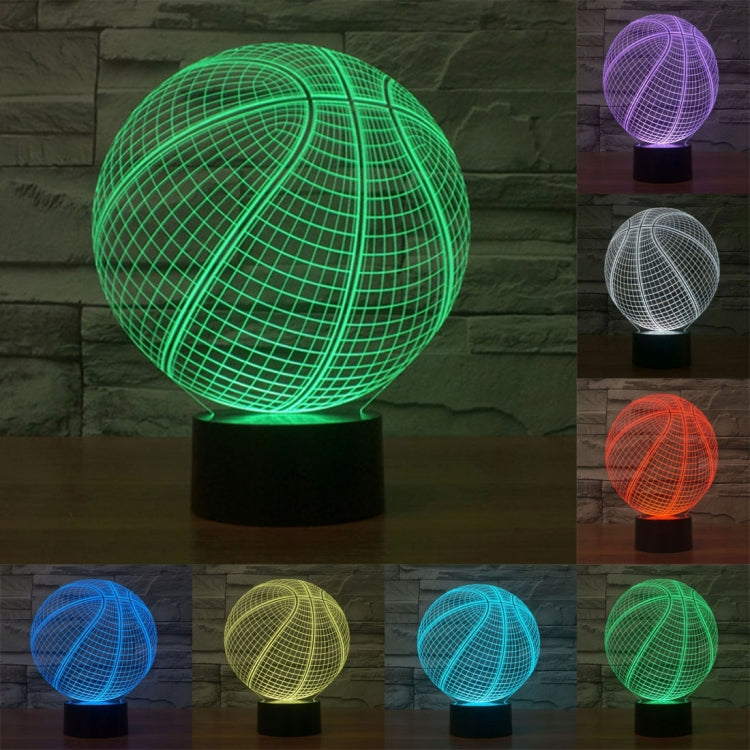 Lampada da scrivania con lampada stereo visiva creativa a 7 colori, luce notturna, Basketball Style