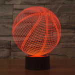 Lampada da scrivania con lampada stereo visiva creativa a 7 colori, luce notturna, Basketball Style