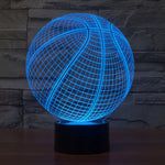 Lampada da scrivania con lampada stereo visiva creativa a 7 colori, luce notturna, Basketball Style