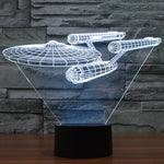 Lampada da scrivania con lampada stereo visiva creativa a 7 colori, luce notturna, Star Trek Battleship Style