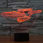 Lampada da scrivania con lampada stereo visiva creativa a 7 colori, luce notturna, Star Trek Battleship Style
