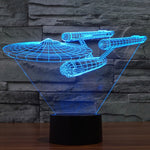 Lampada da scrivania con lampada stereo visiva creativa a 7 colori, luce notturna, Star Trek Battleship Style