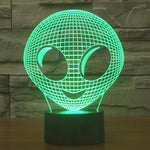 Lampada da scrivania con lampada stereo visiva creativa a 7 colori, luce notturna, Alien Style