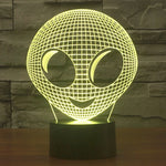 Lampada da scrivania con lampada stereo visiva creativa a 7 colori, luce notturna, Alien Style