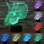 Lampada da scrivania con lampada stereo visiva creativa a 7 colori, luce notturna, Dinosaur Style