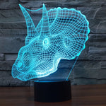 Lampada da scrivania con lampada stereo visiva creativa a 7 colori, luce notturna, Dinosaur Style